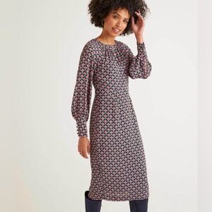 Boden Portia Broad Bean Scallop Midi Dress NWT size 16